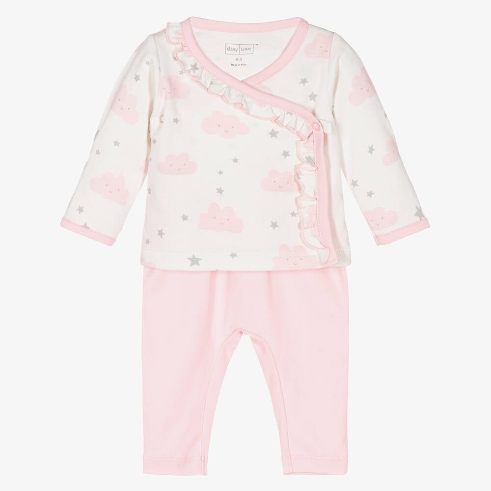 Kissy Love Pant Set Breezy Clouds Pink - Fun & Fancy Children's Boutique