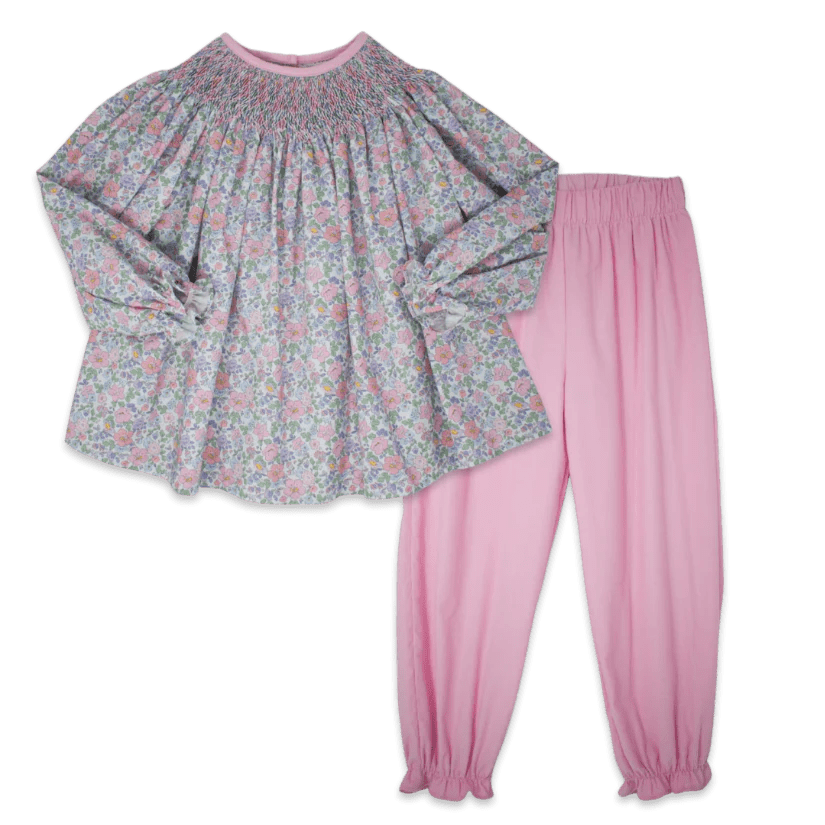 Lullaby Set Betsy Gathered Pant Set Floral - Fun & Fancy Children's Boutique