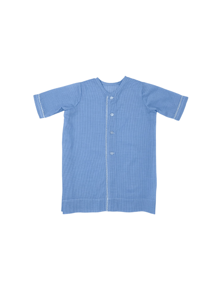 Lullaby Set Daygown Blue Check - Fun & Fancy Children's Boutique