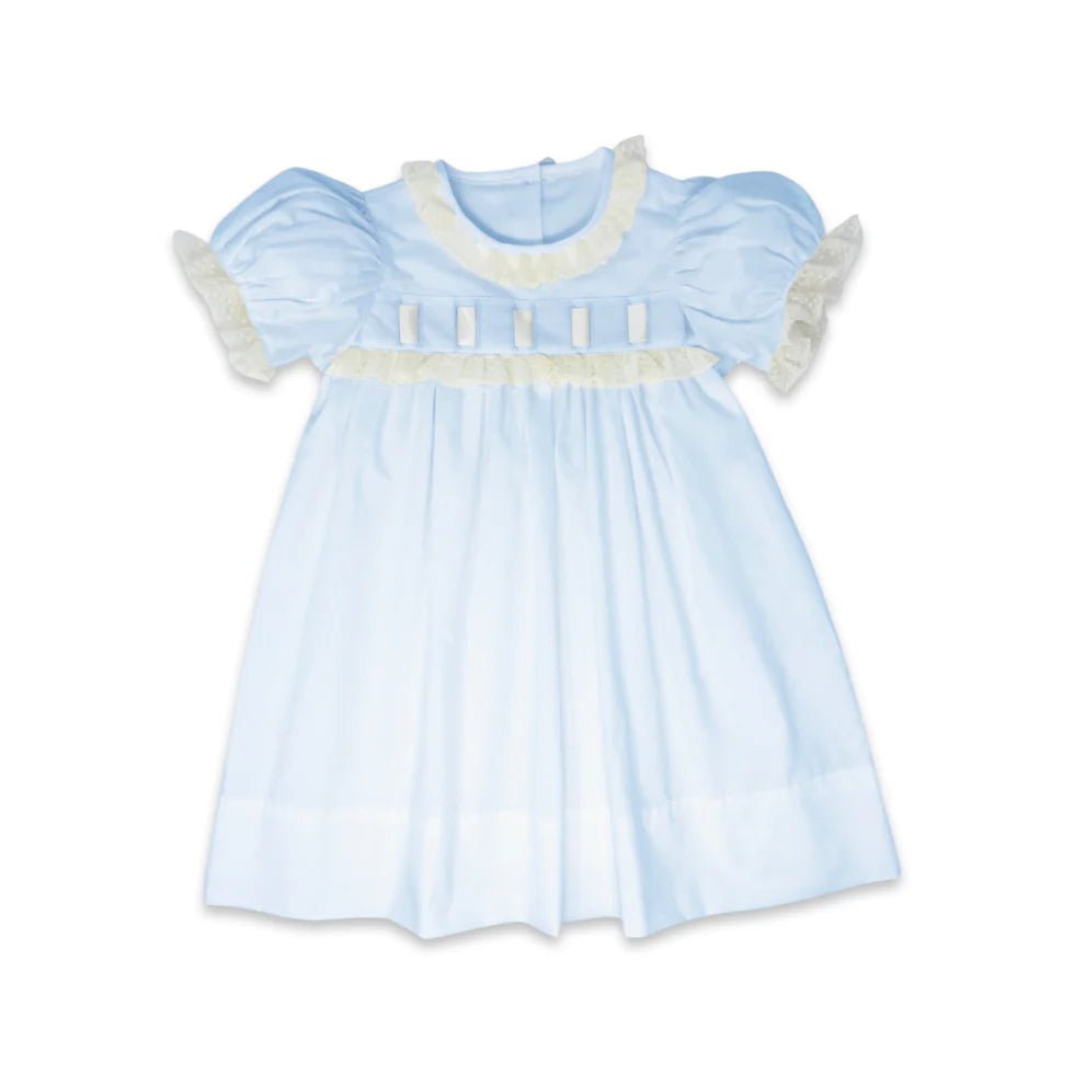 Lullaby Set Paris Dress Blessings Blue Batiste - Fun & Fancy Children's Boutique
