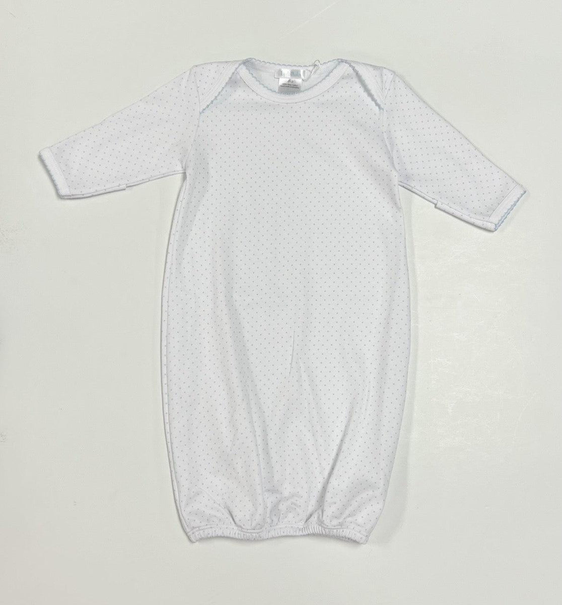 Lyda Baby Tiny Blue Dot Gown Fun Fancy Children s Boutique lyda-baby-tiny-blue-dot-gown-fun-fancy-children-s-boutique