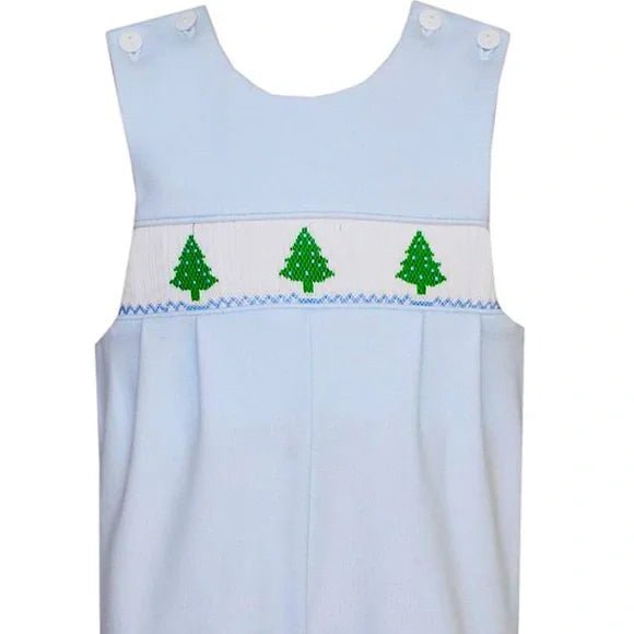 Petit Bebe Christmas Tree Long John John Blue - Fun & Fancy Children's Boutique