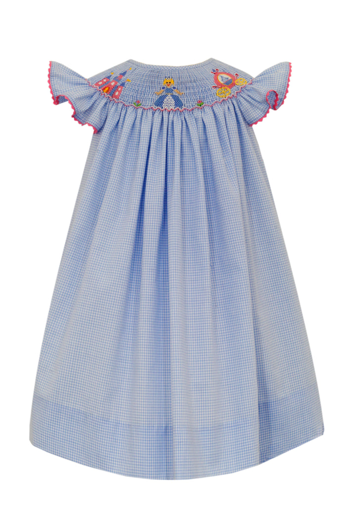 Anavini Angel Wing Bishop Cinderella Blue Gingham - Fun & Fancy Children's Boutique
