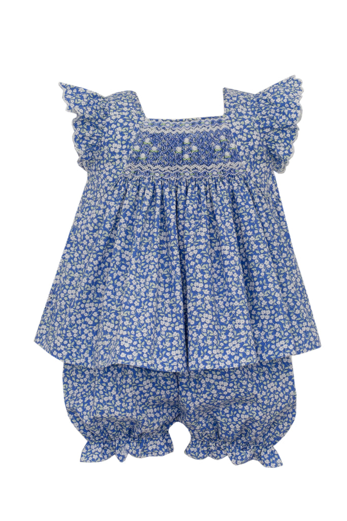Anavini Angel Wing Bloomer Set Blue Liberty Flowers with Scalloped Edge - Fun & Fancy Children's Boutique