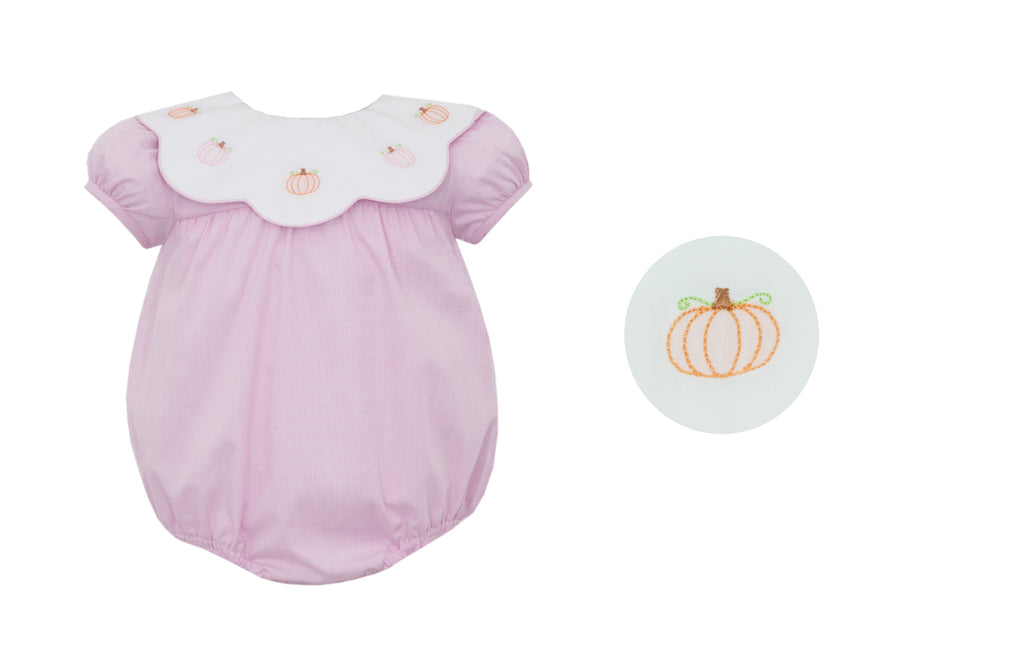 Anavini Pumpkin Bubble Pink Micro Gingham - Fun & Fancy Children's Boutique