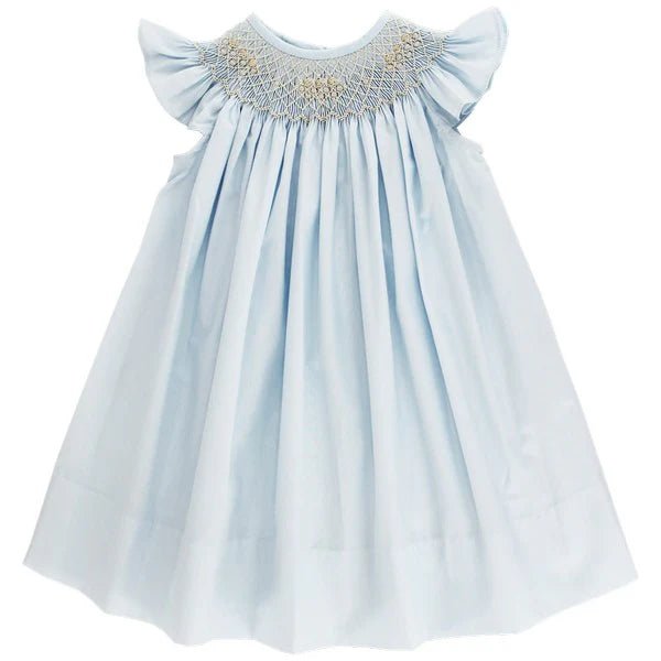 Bailey Boys Angel Wing Bishop Blue with Ecru - Fun & Fancy Children's Boutique