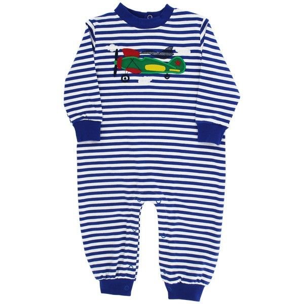 Bailey Boys Knit Romper Airplane - Fun & Fancy Children's Boutique