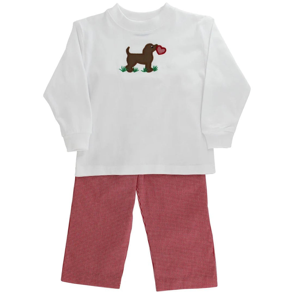 Bailey Boys Pant Set Puppy Love - Fun & Fancy Children's Boutique