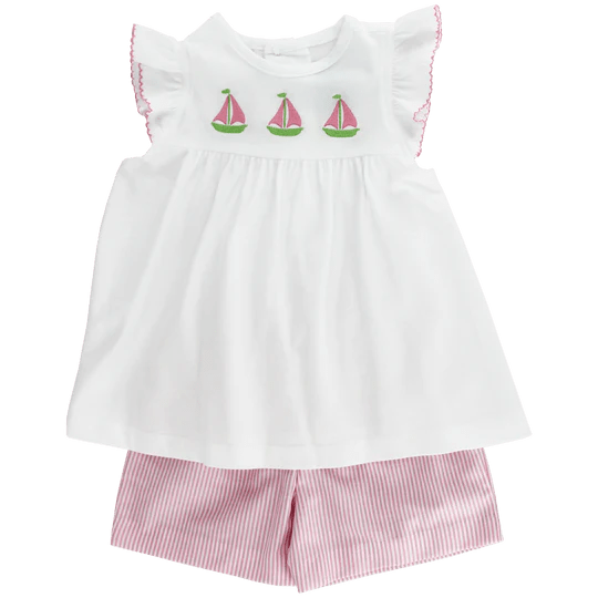 Bailey Boys Sailboat Trio Girls Short Set - Fun & Fancy Children's Boutique