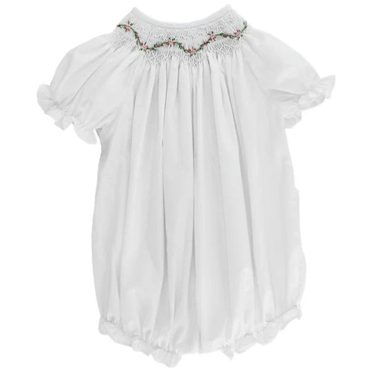 Bailey Boys White with Rose Vine Bishop Romper - Fun & Fancy Children's Boutique