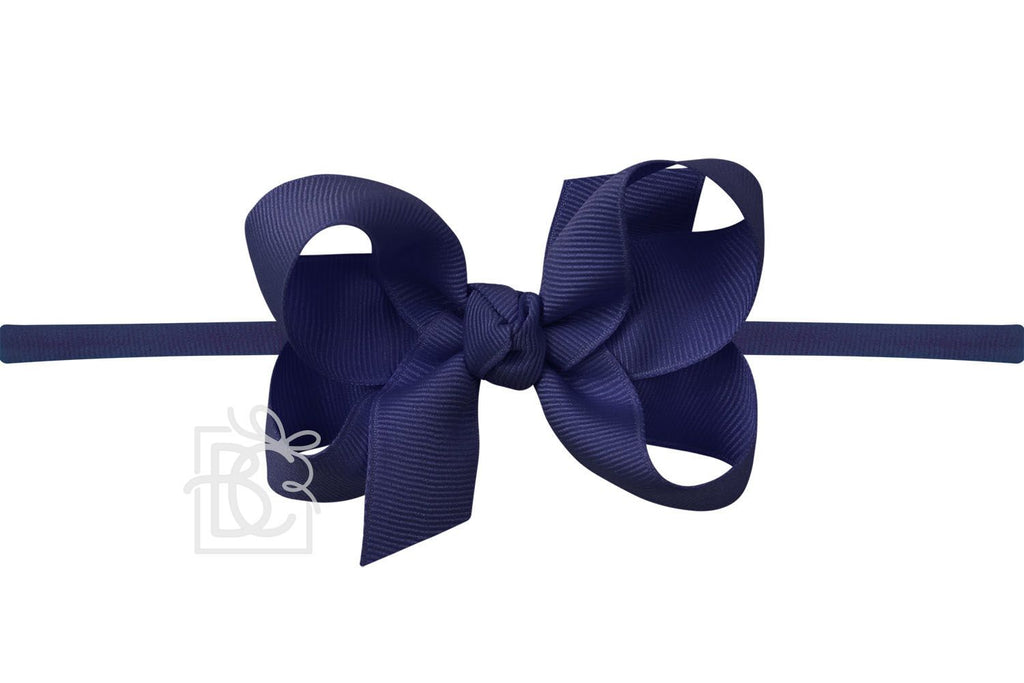 Beyond Creations Pantyhose Headband Medium Bow Dark Navy - Fun & Fancy Children's Boutique
