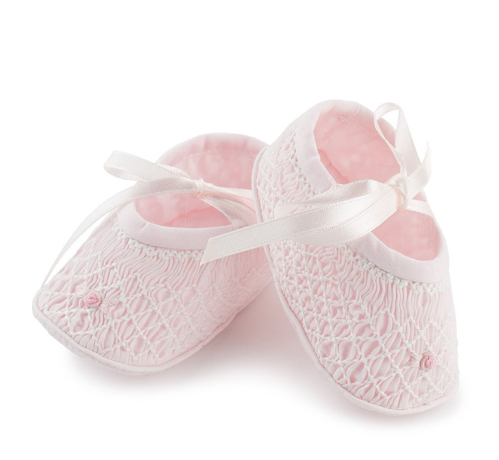 Feltman Brothers Smocked Bootie Pink/White - Fun & Fancy Children's Boutique