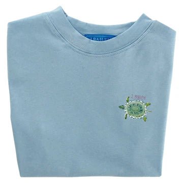 J. Bailey Girls Logo Tee, Turtles on Bayberry - Fun & Fancy Children's Boutique