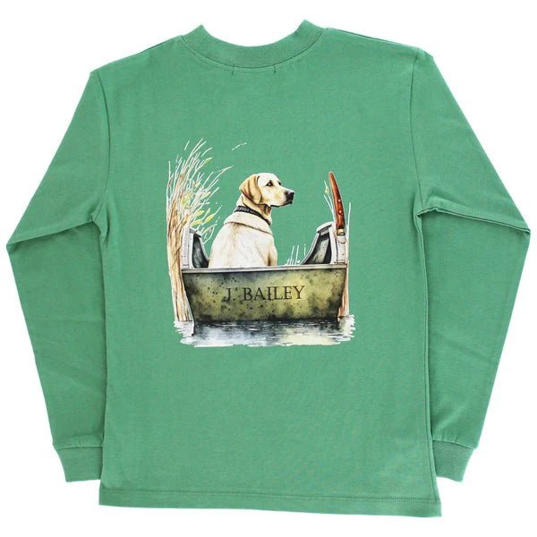 J. Bailey Logo Tee Dog in Boat/Green - Fun & Fancy Children's Boutique