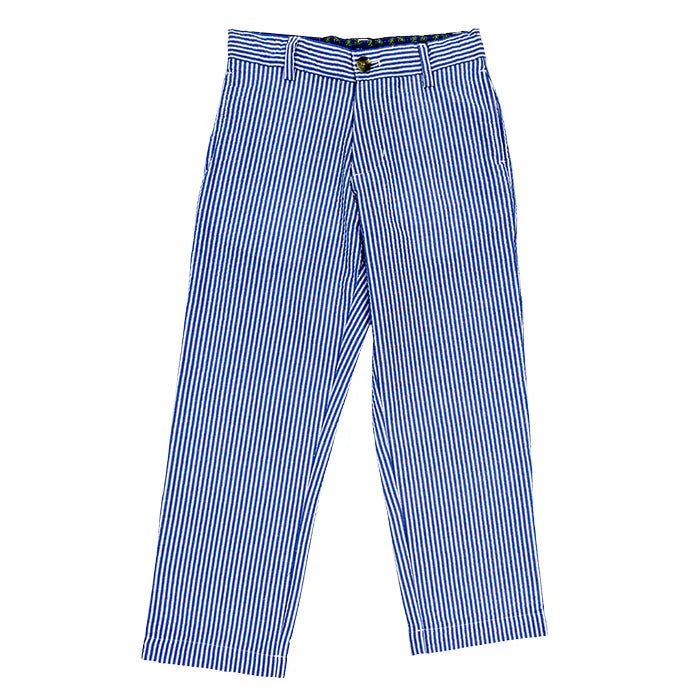 J. Bailey Pants Sailor Blue Stripe Seersucker Champ - Fun & Fancy Children's Boutique