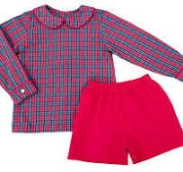 James & Lottie Ward Short Set Red Christmas Plaid - Fun & Fancy Children's Boutique