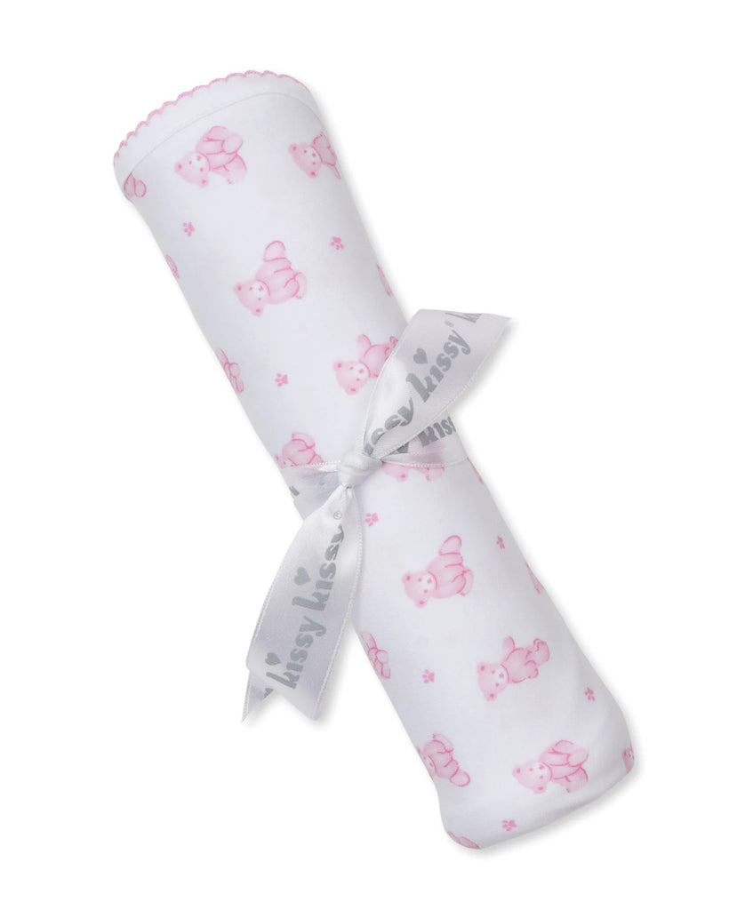 Kissy Kissy Blanket Teddy Bear Time Pink - Fun & Fancy Children's Boutique