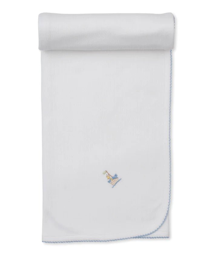 Kissy Kissy Blanket with Hand Embroidery Premier Noah's Ark Light Blue - Fun & Fancy Children's Boutique