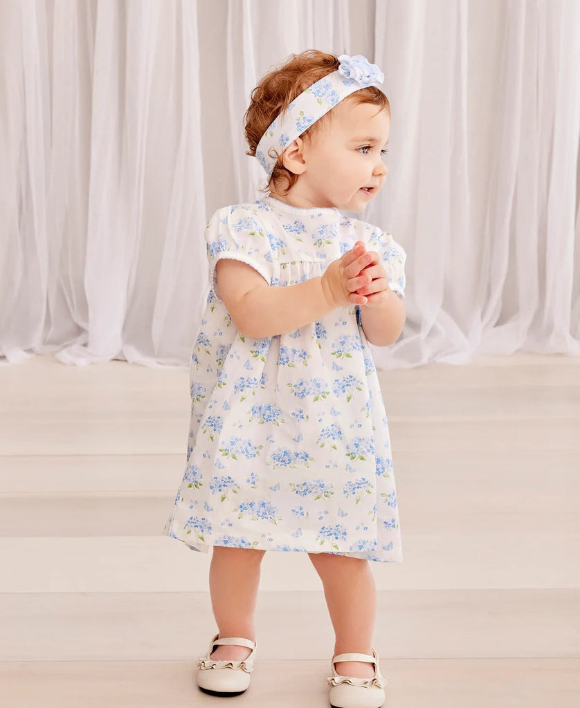 Kissy Kissy Dress Set Heavenly Hydrangeas Light Blue - Fun & Fancy Children's Boutique