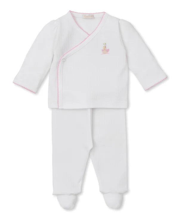 Kissy Kissy Footed Pant Set Premier Noah's Ark Pink - Fun & Fancy Children's Boutique