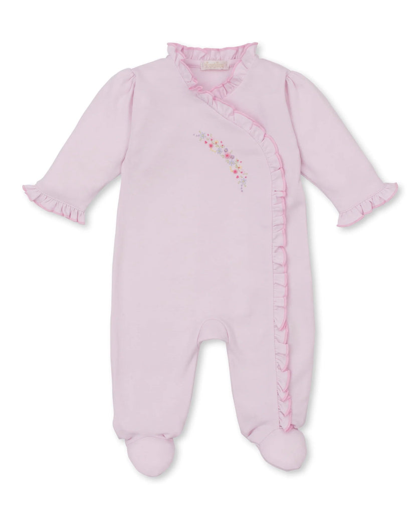 Kissy Kissy Footie with Hand Embroidery Premier Flowers and Vines - Fun & Fancy Children's Boutique