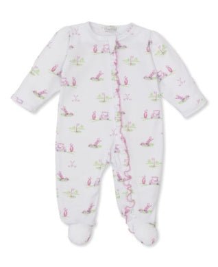 Kissy Kissy Footie with Zip Fairway Foursome Pink - Fun & Fancy Children's Boutique