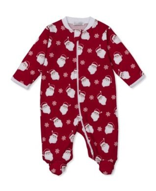 Kissy Kissy Footie with Zip Smiling Santas - Fun & Fancy Children's Boutique