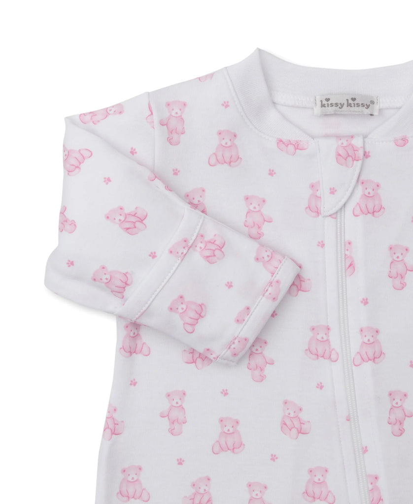 Kissy Kissy Footie with Zip Teddy Bear Time Pink - Fun & Fancy Children's Boutique