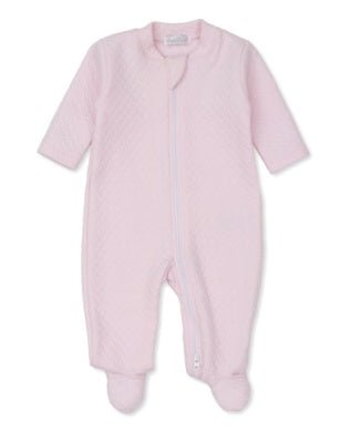 Kissy Kissy Jacquard Footie with Zip Pink - Fun & Fancy Children's Boutique