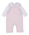 Kissy Kissy Jacquard Overall Set Pink/White - Fun & Fancy Children's Boutique