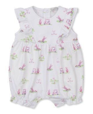 Kissy Kissy Playsuit Fairway Foursome Pink - Fun & Fancy Children's Boutique