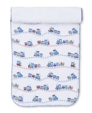 Kissy Kissy Rambling Railroad Burp Cloth - Fun & Fancy Children's Boutique