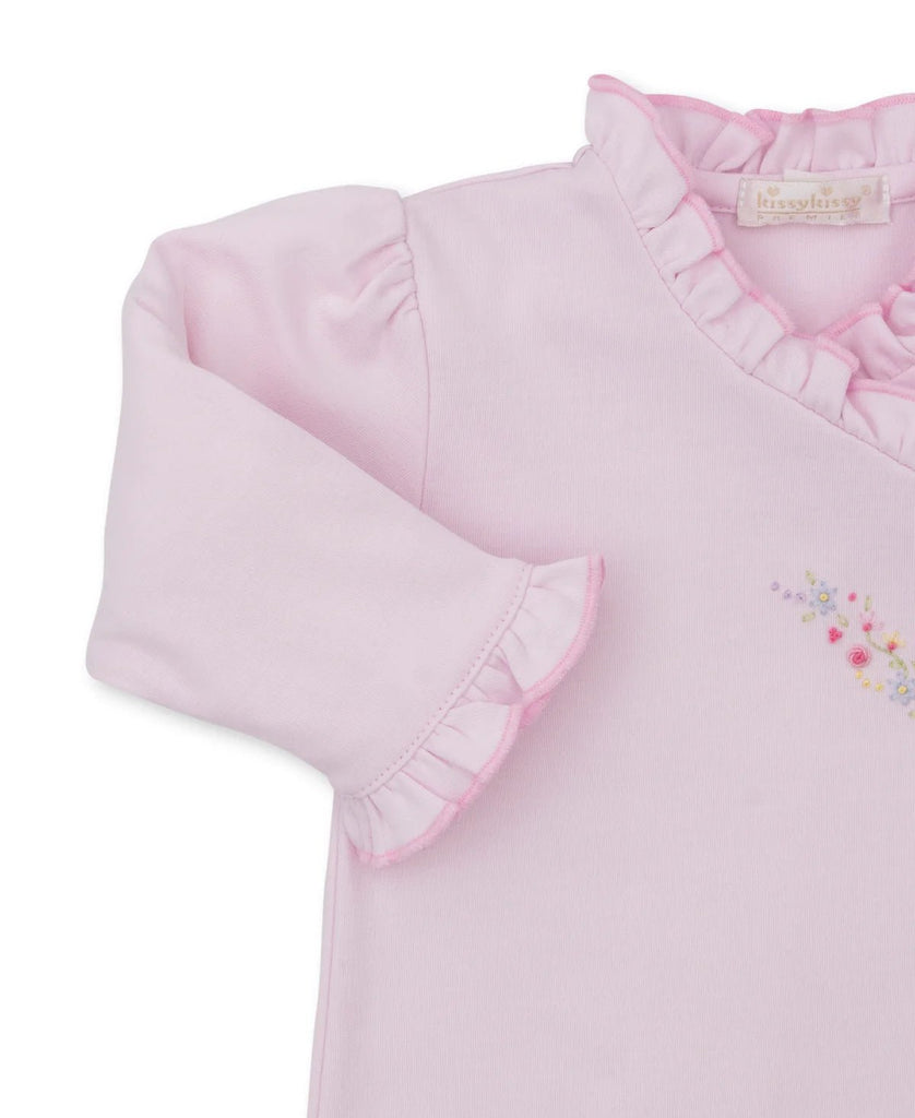 Kissy Kissy Sack with Hand Embroidery Premier Flowers & Vines - Fun & Fancy Children's Boutique