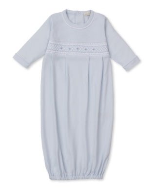Kissy Kissy Sack with Hand Smocking CLB Fall 25 Light Blue - Fun & Fancy Children's Boutique