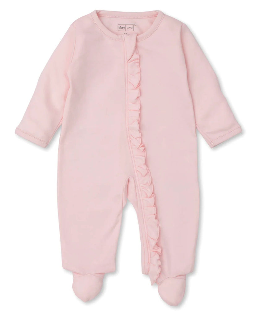 Kissy Love Footie with Zipper Light Pink - Fun & Fancy Children's Boutique