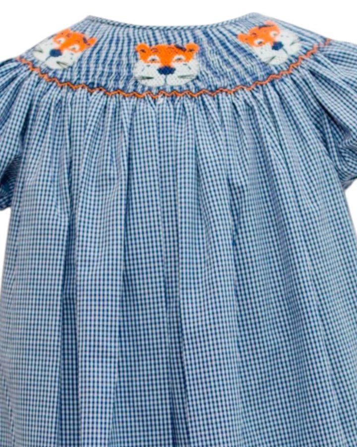 Krewe Kids Navy/Orange Tiger Bishop Smock Bubble - Fun & Fancy Children's Boutique