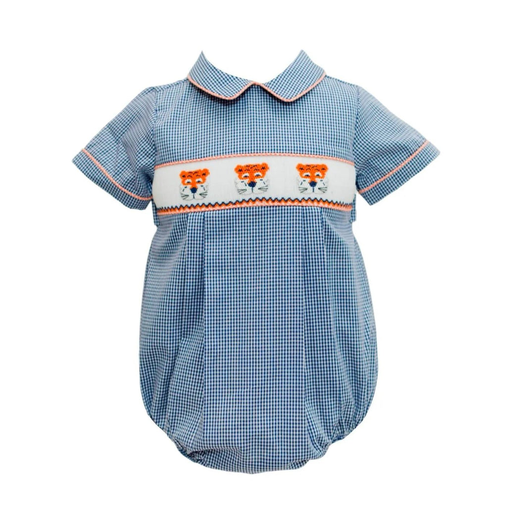 Krewe Kids Navy/Orange Tiger Smock Boys Bubble - Fun & Fancy Children's Boutique