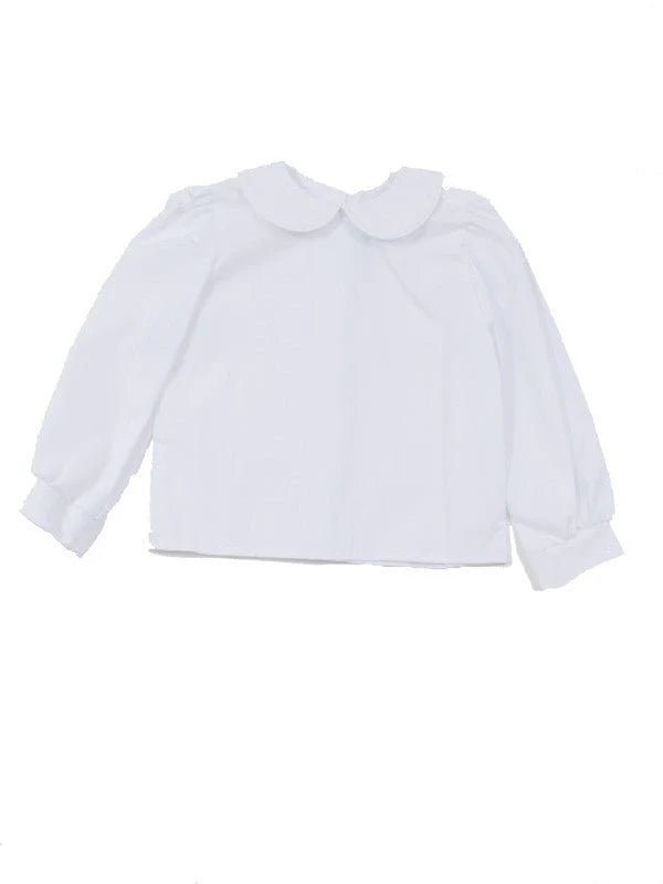 Long Sleeve Blouse White Piping - Fun & Fancy Children's Boutique