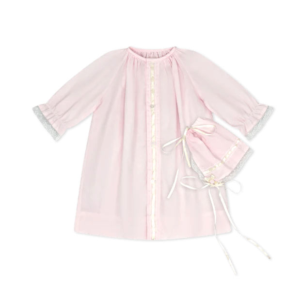 Lullaby Set Original Daygown Set Blessings Pink/Ecru - Fun & Fancy Children's Boutique