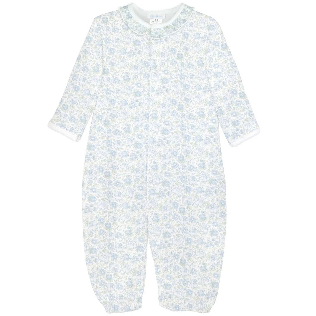 Lyda Baby Converter Gown Elegant Blue Floral - Fun & Fancy Children's Boutique