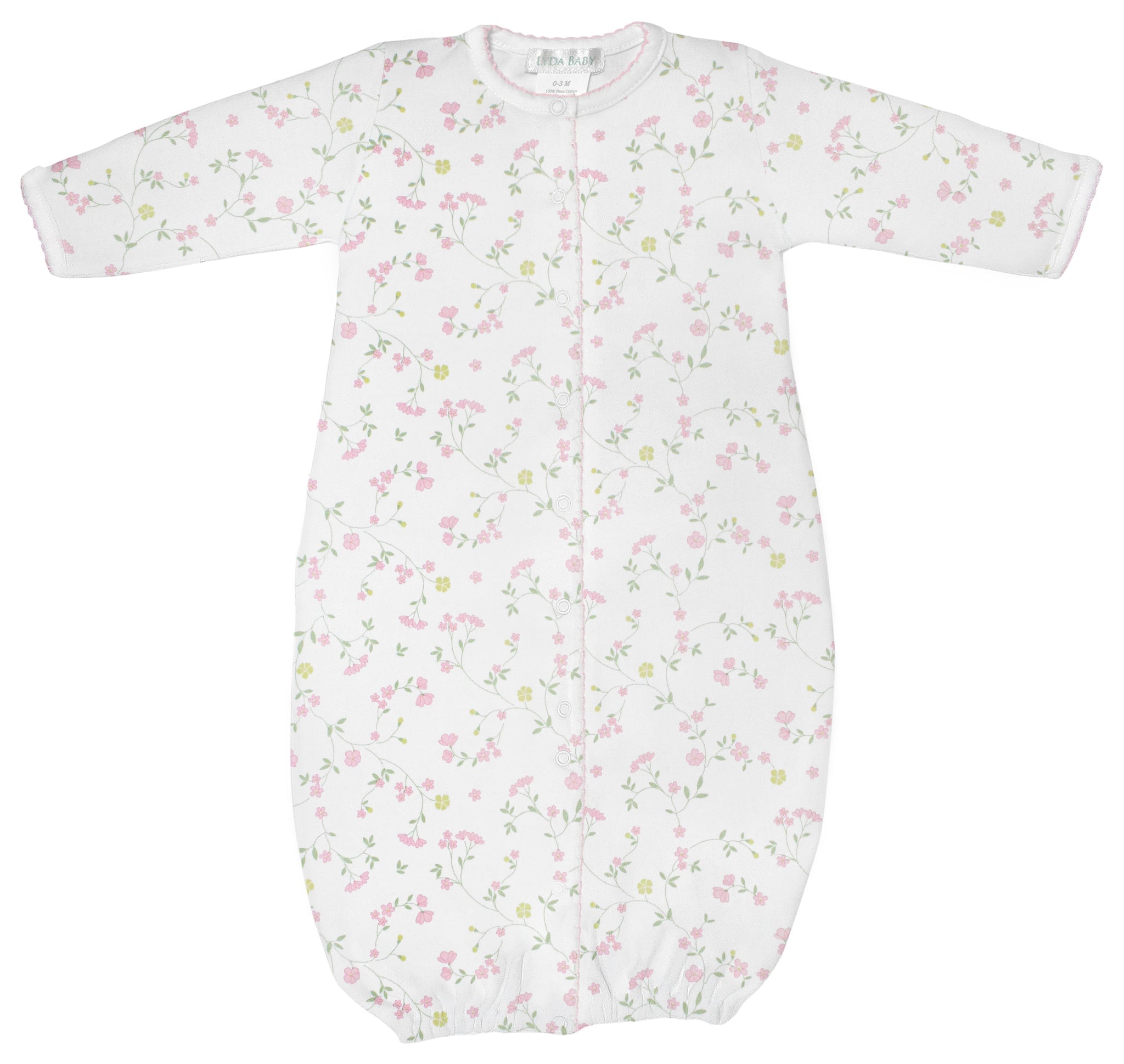 Lyda Baby Converter Gown Magnolia Flowers Print Preemie