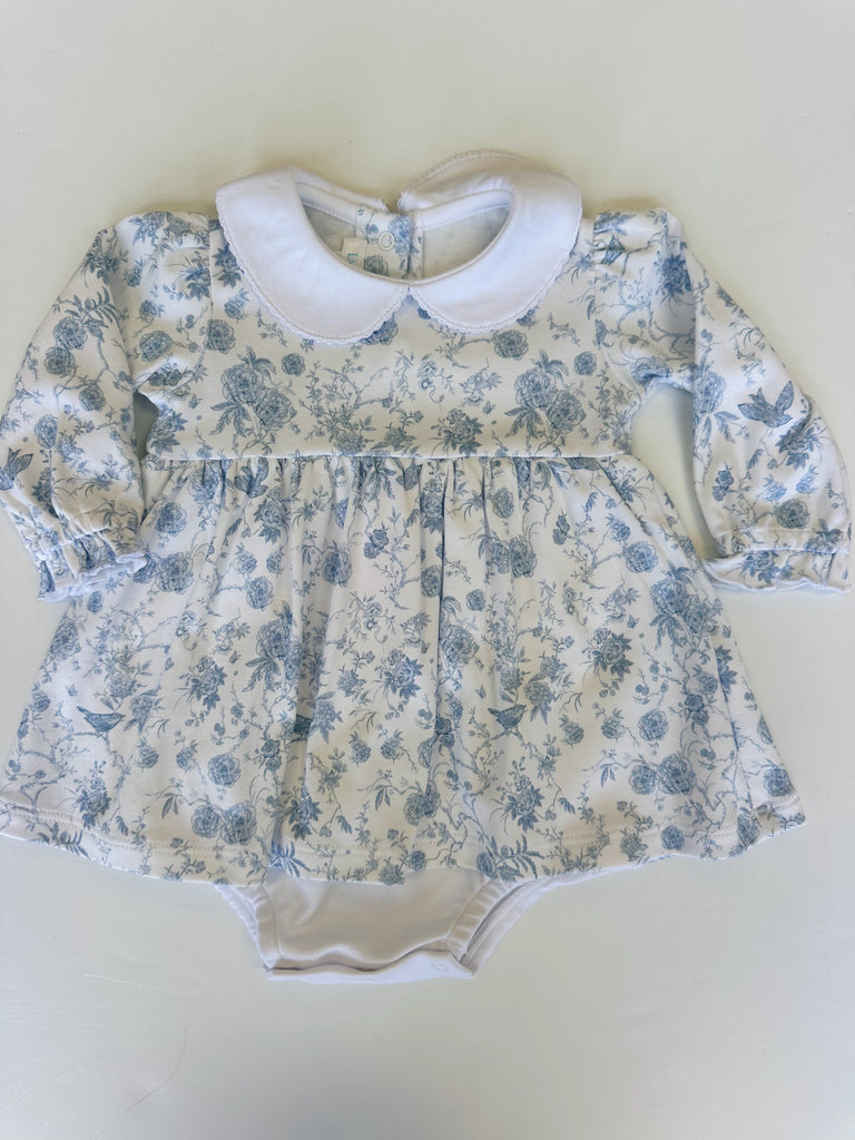 Lyda Baby Dress Set Autumn Garden Light Blue - Fun & Fancy Children's Boutique
