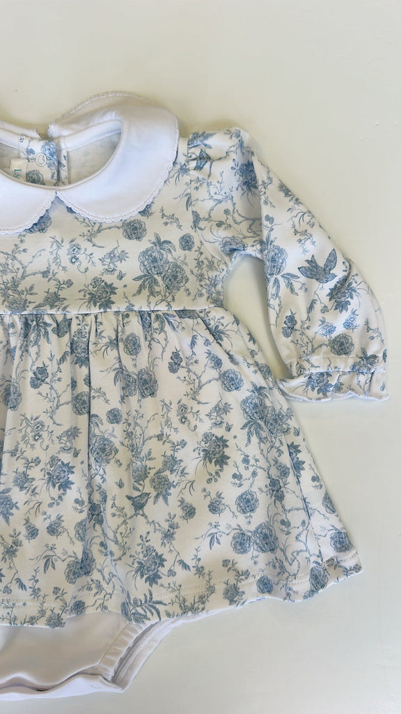 Lyda Baby Dress Set Autumn Garden Light Blue - Fun & Fancy Children's Boutique