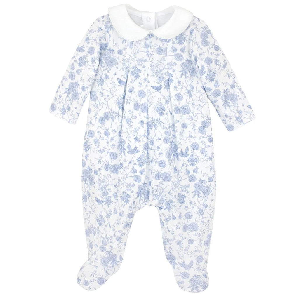 Lyda Baby Footie Autumn Garden Light Blue - Fun & Fancy Children's Boutique