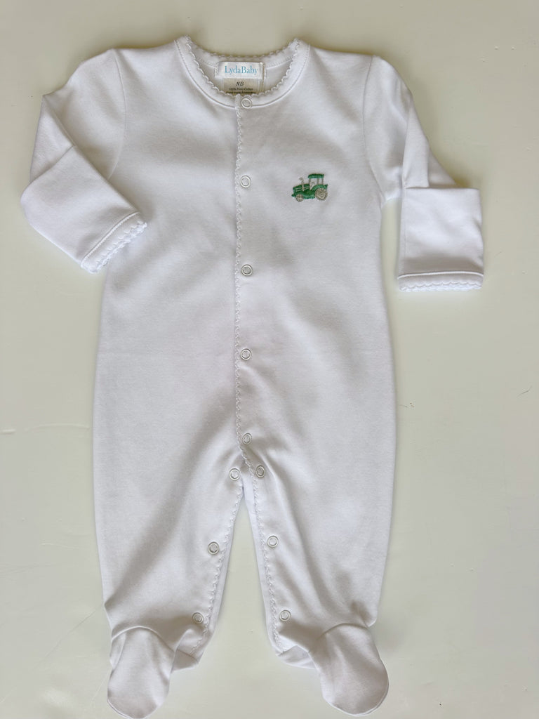 Lyda Baby Footie Construction Trucks - Fun & Fancy Children's Boutique