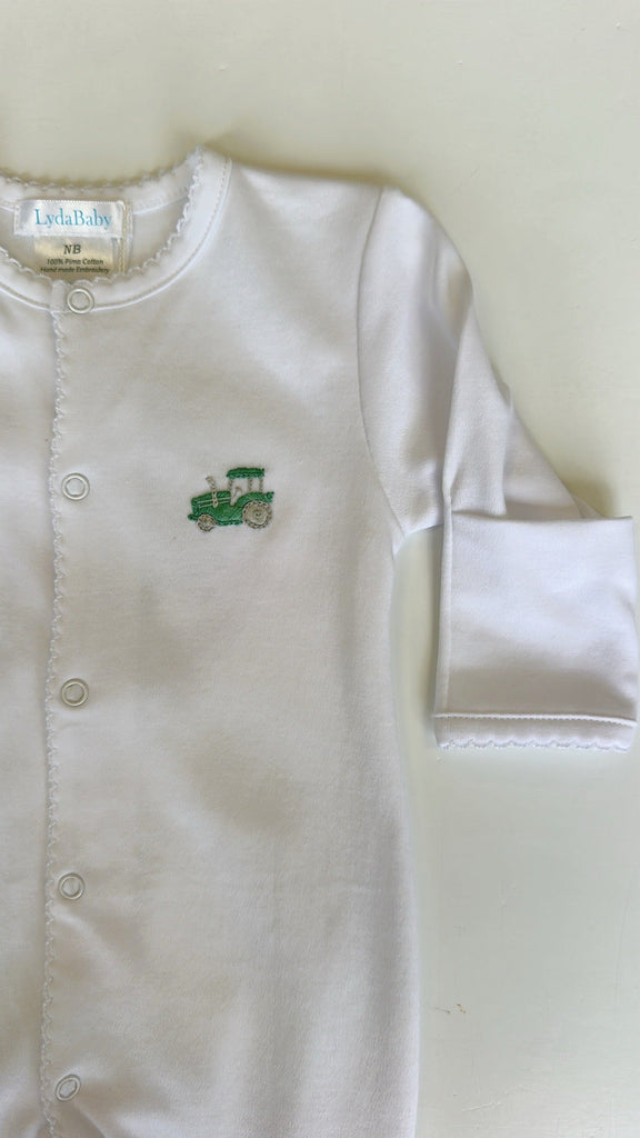 Lyda Baby Footie Construction Trucks - Fun & Fancy Children's Boutique