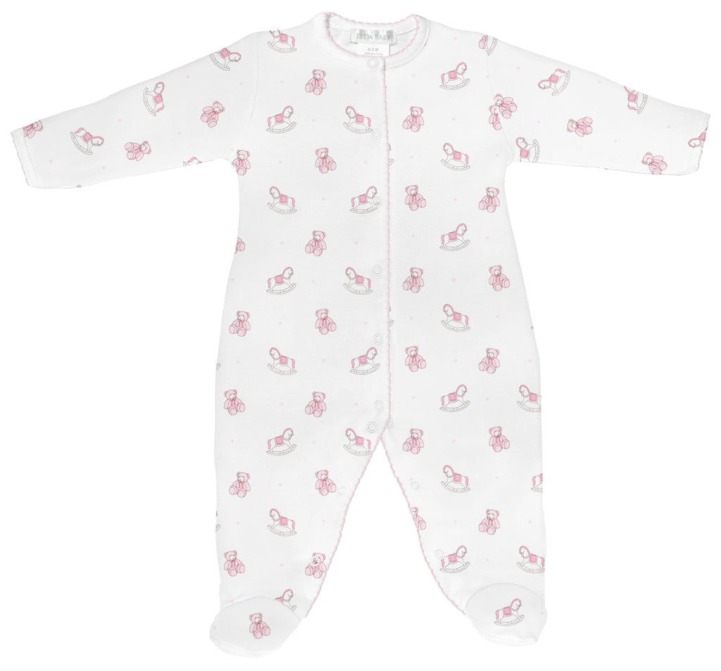 Lyda Baby Footie New Born Toys Print Pink - Fun & Fancy Children's Boutique