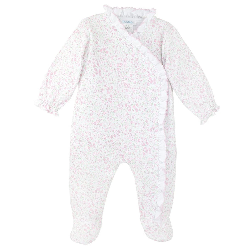 Lyda Baby Footie Pink Roses Garden - Fun & Fancy Children's Boutique