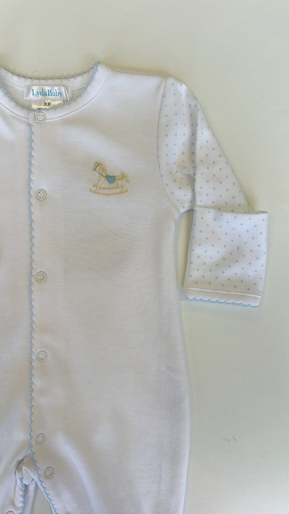 Lyda Baby Footie Wooden Rocking Horse Blue - Fun & Fancy Children's Boutique