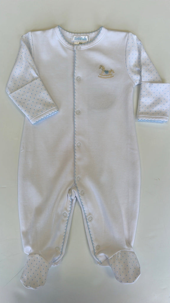 Lyda Baby Footie Wooden Rocking Horse Blue - Fun & Fancy Children's Boutique